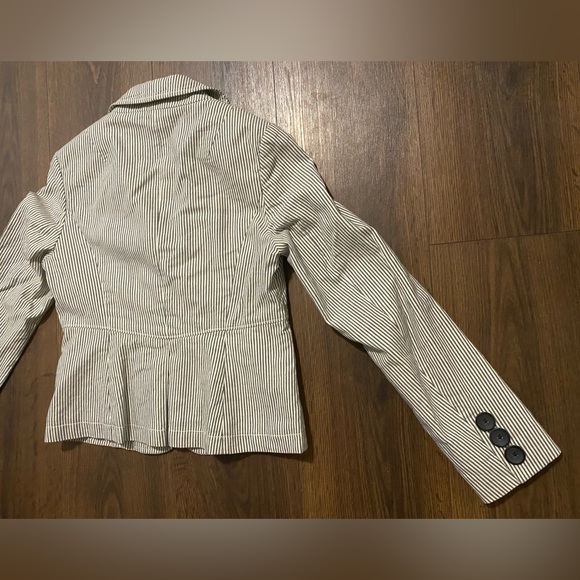 Women’s Banana Republic Blue Pin Stripe White Blazer Jacket 2P - Picture 10 of 12